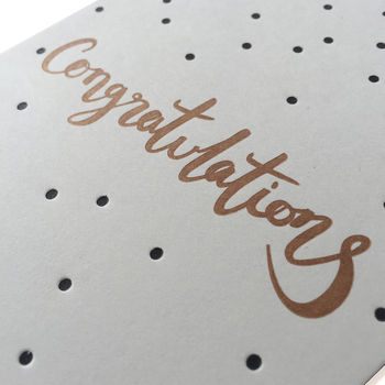 'Congratulations' Polka Dot Letterpress Card, 3 of 3
