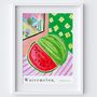 Watermelon Still Life Art Print Watercolour Poster, thumbnail 3 of 6