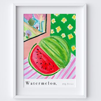 Watermelon Still Life Art Print Watercolour Poster, 3 of 6