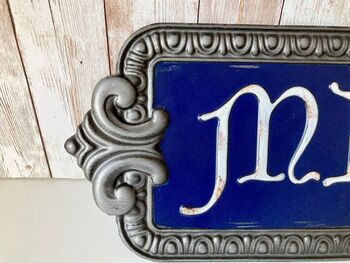 47cm Blue Metal Paris Metro Sign – Vintage Wall Plaque, 3 of 6