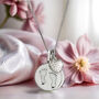 Personalised Silver Footprints And Cz Heart Necklace, thumbnail 1 of 5