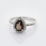 Pear Drop Smoky Quartz 925 Sterling Silver Classic Ring, thumbnail 1 of 2