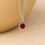 Personalised Sterling Silver July Ruby Birthstone Necklace, thumbnail 2 of 12