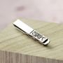 Engraved Monogram Silver Tie Clip, thumbnail 1 of 2