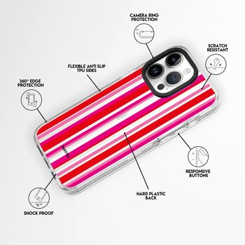 Berry Stripe Phone Case For iPhone, 2 of 8