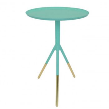 Metal Painted Tripod Tables With Brass Feet, 4 of 4