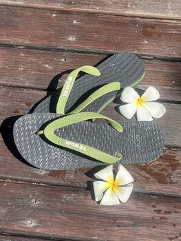 Granite Grey Natural Rubber Flip Flops, 5 of 12