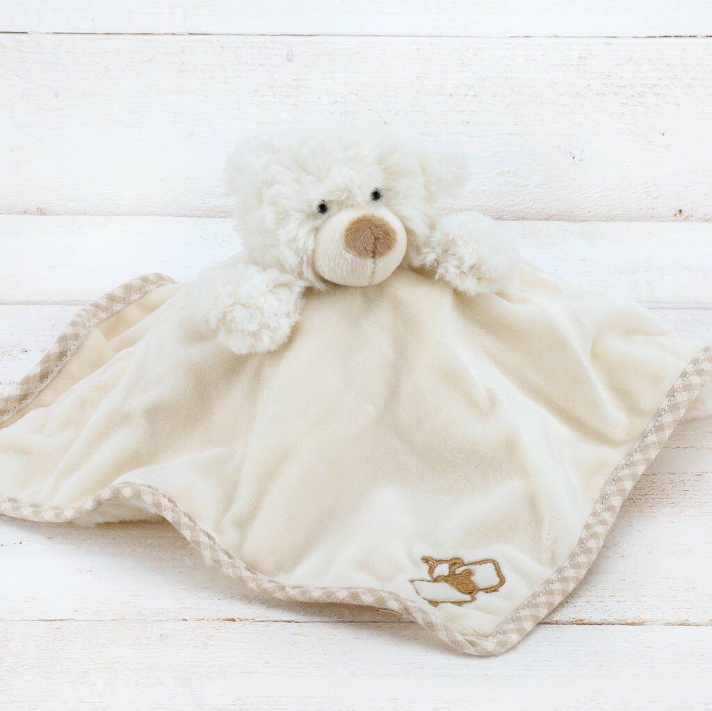 Image of Bear Baby Set, Teddy Finger Puppet Soother And Rattle