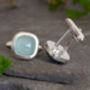 Aquamarine Cufflinks In Solid Sterling Silver, thumbnail 2 of 3