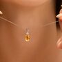Citrine Pendant Necklace In Sterling Silver And Gold, thumbnail 6 of 11