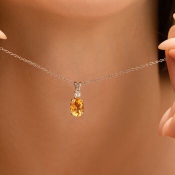 Citrine Pendant Necklace In Sterling Silver And Gold, 6 of 11