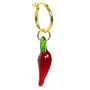 Glass Colourful Chilli Pepper Hoop Earrings Single Pair, thumbnail 4 of 7