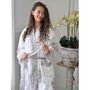 Block Printed Floral Bird Cotton Dressing Gown, thumbnail 2 of 5