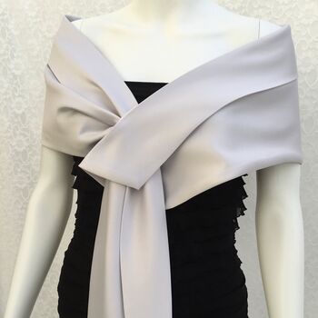 Platinum Silver Bridal Mother Of Bride Wedding Shawl, 4 of 5