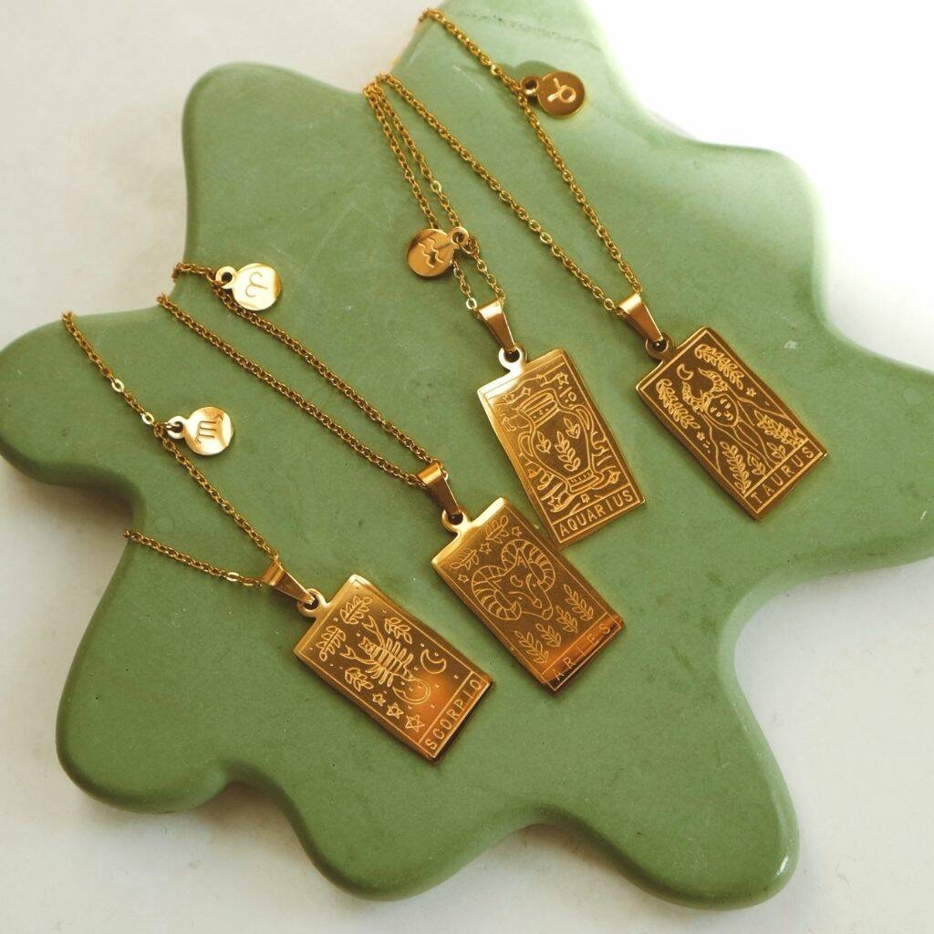 Horoscope Gold Vermeil And Constellation Necklace, 1 of 4