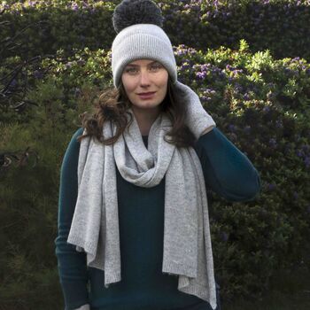 Personalised Cashmere Wool Scarf, Hat And Gloves Gift Set, 3 of 8