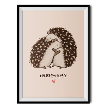 Cute Hedgehugs Friendship And Love Art Print, 2 of 3