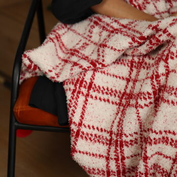 Cosy Red Check Snuggle Blanket, 4 of 10