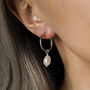 Anya. Sterling Silver Pearl Hoop Earrings, thumbnail 1 of 3