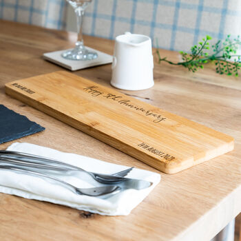 Personalised 5th Anniversary Wood Gift Serving Board, 2 of 5