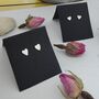 Simple Heart Silver Studs, thumbnail 3 of 4