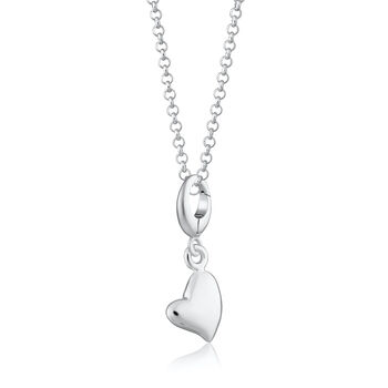Sterling Silver Warm Heart Charm Necklace, 3 of 9