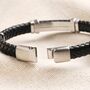 Personalised Stainless Steel Braided Leather Bracelet, thumbnail 6 of 8