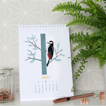 Mid Year Desk Calendar 2025 2026 Illustrated Birds, 3 of 4