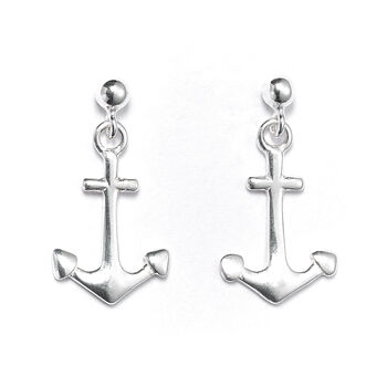Sterling Silver Anchor Earrings, 4 of 7