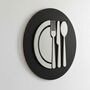 Kitchen Door Sign In Matte Black Acrylic With Raised Plate And Cutlery Design, thumbnail 1 of 5