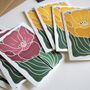 Tulip In Bloom Linocut Notecards Set Of Eight, thumbnail 3 of 6