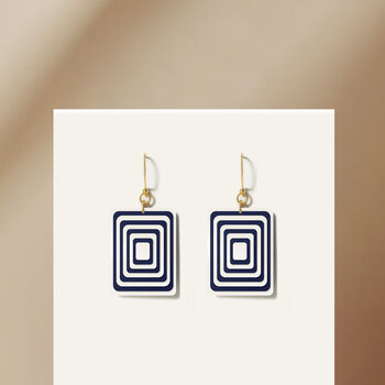 Matching Earrings And Necklace Set | White And Navy, 7 of 10