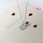 Girls Name Engraved Disc Necklace Sterling Silver, thumbnail 4 of 12