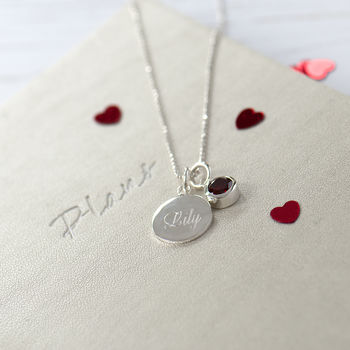Girls Name Engraved Disc Necklace Sterling Silver, 4 of 12