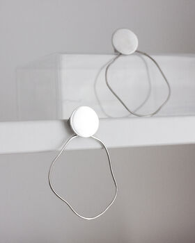 Sterling Silver Freeform Double Circle Earrings, 2 of 5