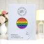 Love Respect Freedom Tolerance Equality Pride Enamel Lapel Pin Badge, Rainbow Lgbtqia+ Brooch, Gay Pride And Awareness Gift, thumbnail 1 of 8