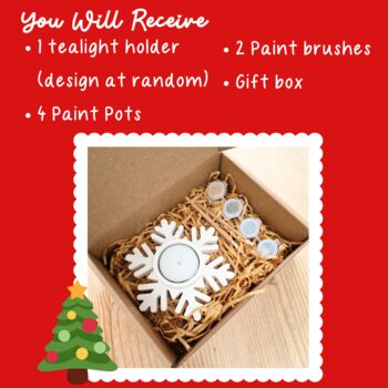 Paint Your Own Christmas Tea Light Candle Holder Kit, 2 of 3