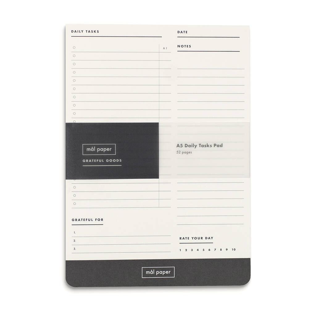 Daily Tasks Planner Pad By Mål Paper | notonthehighstreet.com