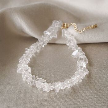 Gold Tone Raw Quartz Anklet, 2 of 4