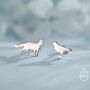 Mismatched Fox And Crow Stud Earrings In Sterling Silver, thumbnail 1 of 12