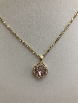 Pink Clover Pendant Necklace, 3 of 6