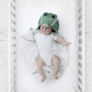 Hooded Baby Towel Crocodile, 2 of 4