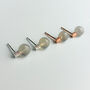 Sterling Silver Grey Stone Lightbulb Stud Earrings, thumbnail 2 of 5