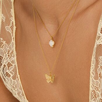 Butterfly Necklace 18k Gold Plated, 2 of 7