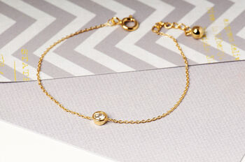 Solitaire Sterling Silver Or Gold Plated Bracelet, 4 of 11