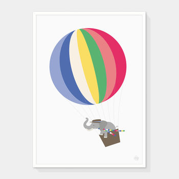 Mr Elephant Hot Air Balloon Print, 3 of 4