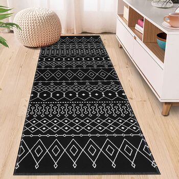 Black Woven Runner Rug, 8 of 8