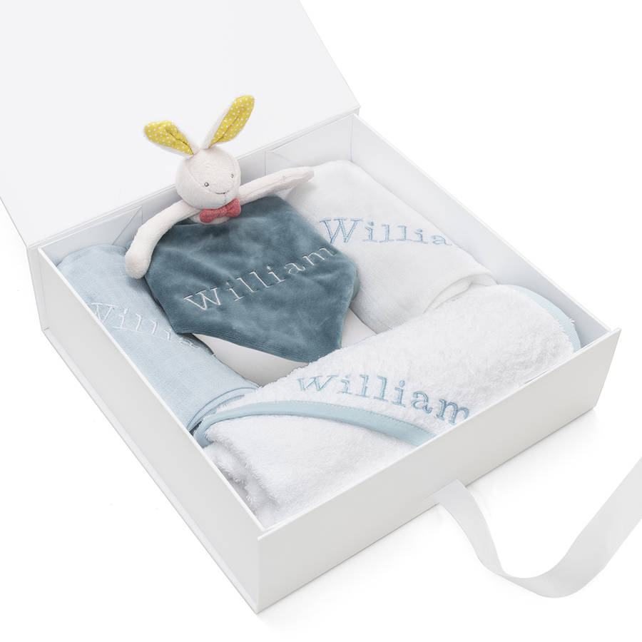 Baby's Personalised Embroidered Gift Set By Home by Merci Maman