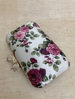 Rectangle Rose Floral Women's Clutch Bag, 3 of 7