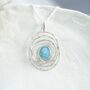 Oval Spiral Blue Opal Pendant, thumbnail 1 of 4
